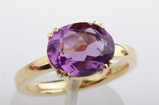 Ring Amethyst 3,65ct 11,2x9,3mm 18K 750 Gelb Gold Größe 54 17,2mm Neu -