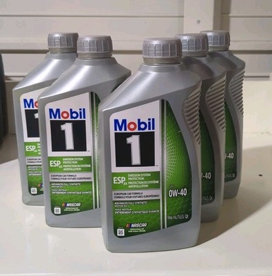 5 x QT MOBIL 1 ESP X4 0W-40 6 Quarts 5.676 Liter