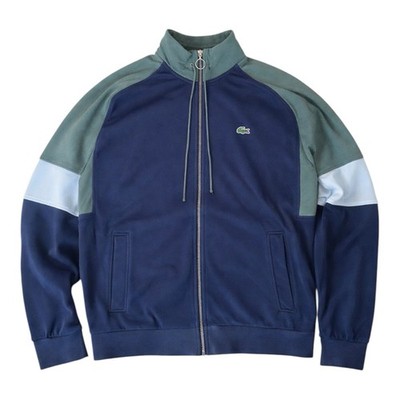 Lacoste Track Jacket Colorblock Navy Green Site M - Used Condition