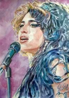 11.69 × 16.53"  Amy Winehouse ~ watercolor SIGNED & DATED