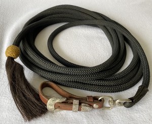 Super QUALITY 23' Long Horse Show LUNGE LINE~Silver Buckle~HorseHair~ SWIVEL End