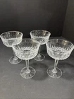 Vintage Anchor Hocking Legacy Champagne Coupe Glasses Diamond Cut Stemware Set 4