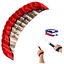 2.5m Dual Line Stunt Parafoil Kites Soft Stunt Kite for Beach Blue with red