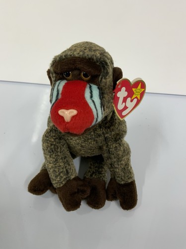 TY Beanie Babies Cheeks the Baboon Monkey Soft Plush Cuddly Toy NEW - Picture 2 of 7