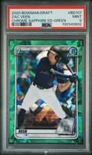 PSA 9 - 2020 Bowman Draft Sapphire ZAC VEEN 1st RC Green Refractor 45/50 #BD107