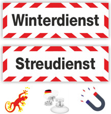Winterdienst, Streudienst,  Schild, Saugnapffolie, Saugnäpfe, PVC, Aluminium