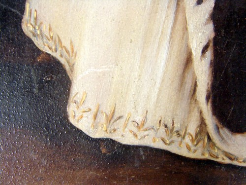 Huile / Plaque Zinc Ecole Française Début XIX° Reine Louise de Prusse pas Signée - Bild 10 von 11