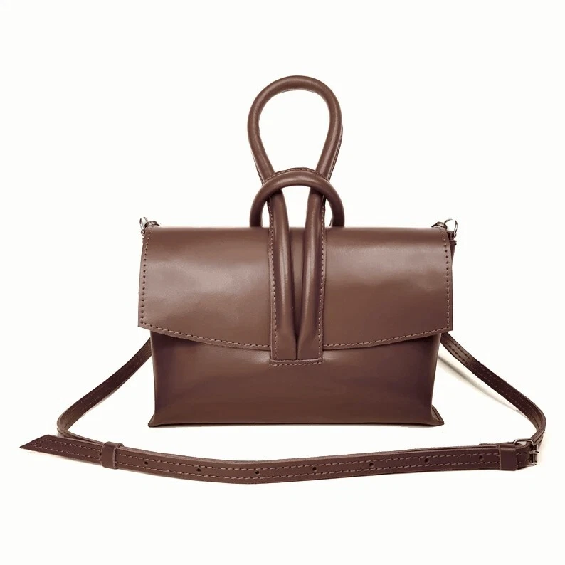 JACQUEMUS Borsa a tracolla donna VERA pelle marrone borsa a tracolla