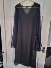 pretty little thing ladies sheer cover up beach pool black 12 worn once (ref35)