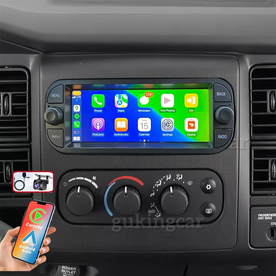 FOR 2001 2002-2004 DODGE DAKOTA CARPLAY ANDROID CAR STEREO RADIO GPS NAVI Foto 3 de 4