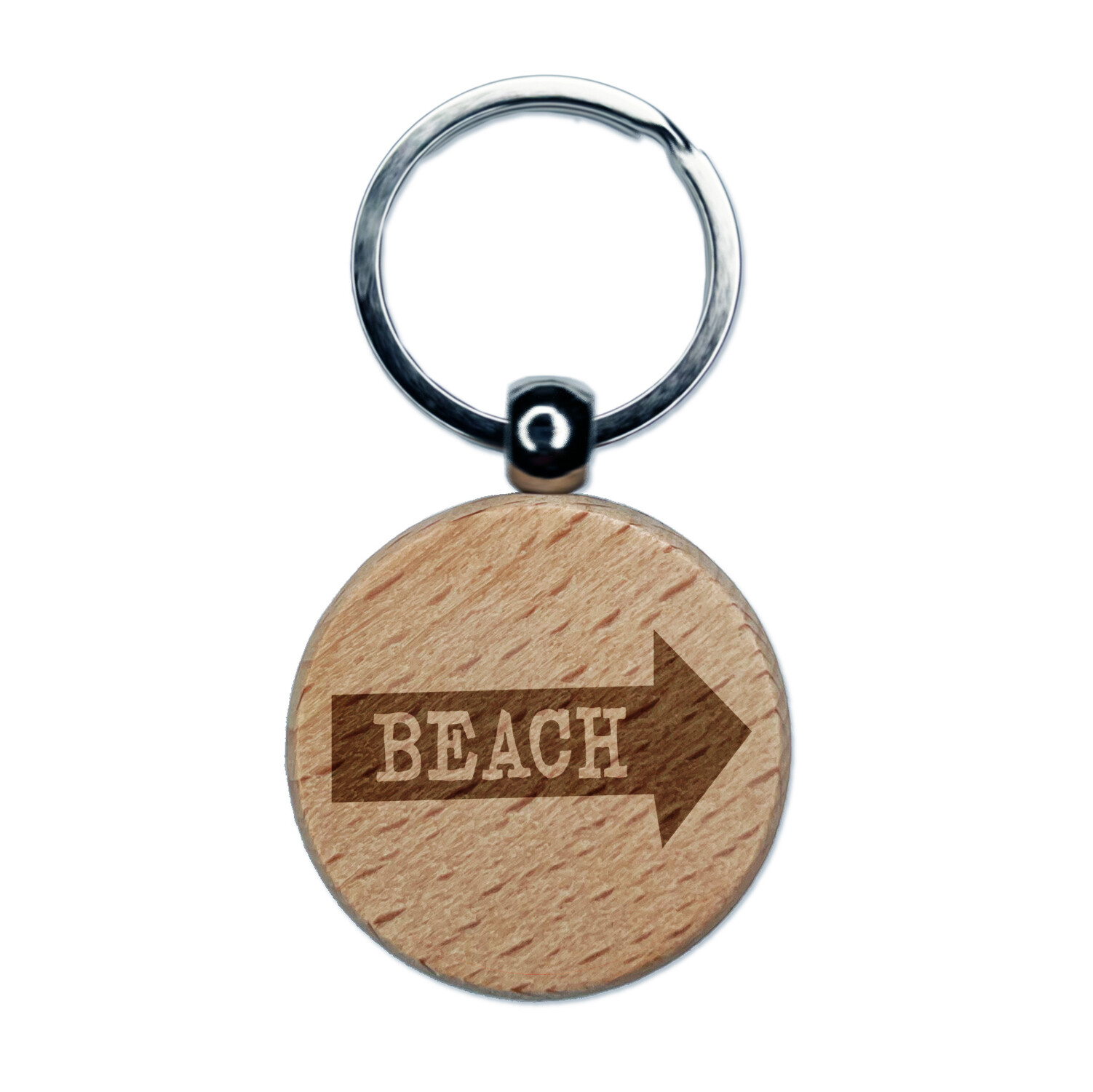 Engraved Wooden Beach Arrow Keychain Charm with Fun Text