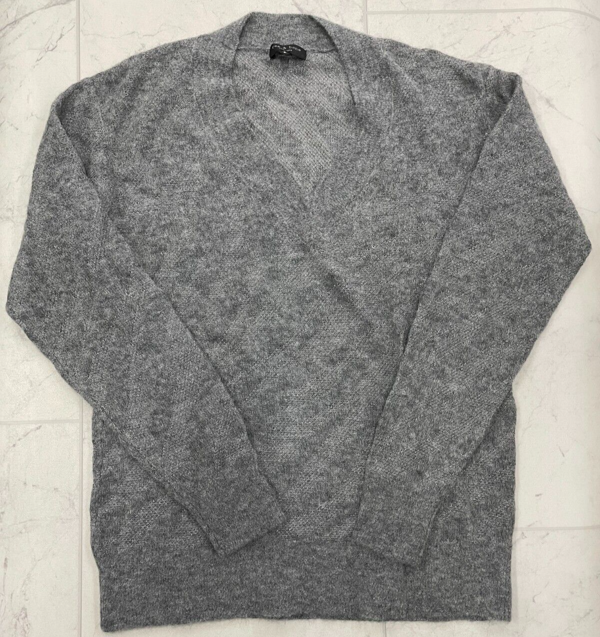 NWOT Rag & Bone Womens Knitted Soft V-Neck Sweater In Gray Size: Small