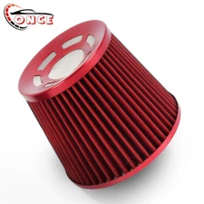 3" 76mm High Flow Inlet Dry Air Filter Cold Air Intake Cone Replacement Red