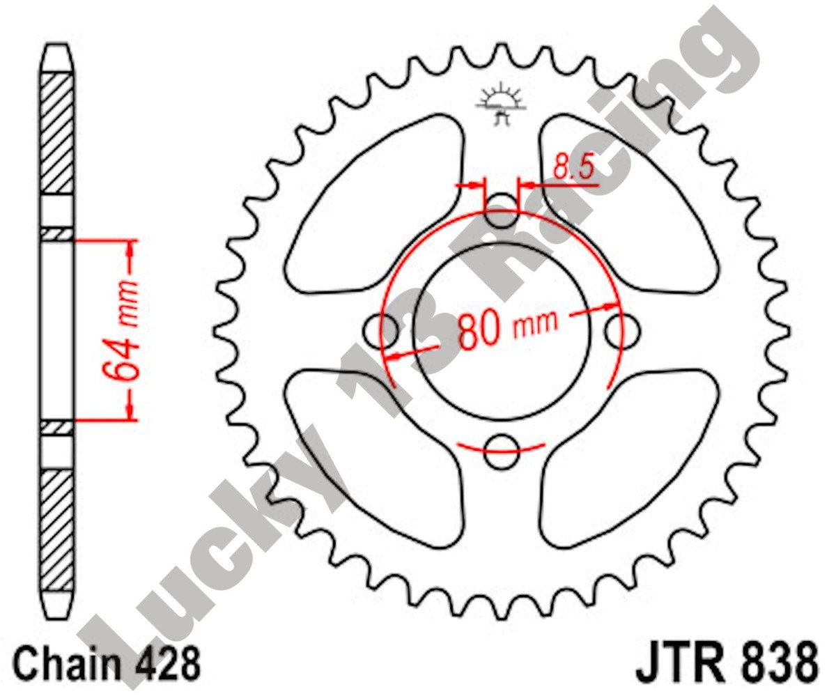 JT 45T 428 pitch rear sprocket for Yamaha RD 125 75-77 YBR125 05