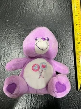 Care Bears Share Bear Purple 7” Plush Stuffed Animal 2003 Vintage