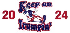 Keep On Trumpin' 2024 White Vinyl Decal Bumper Sticker