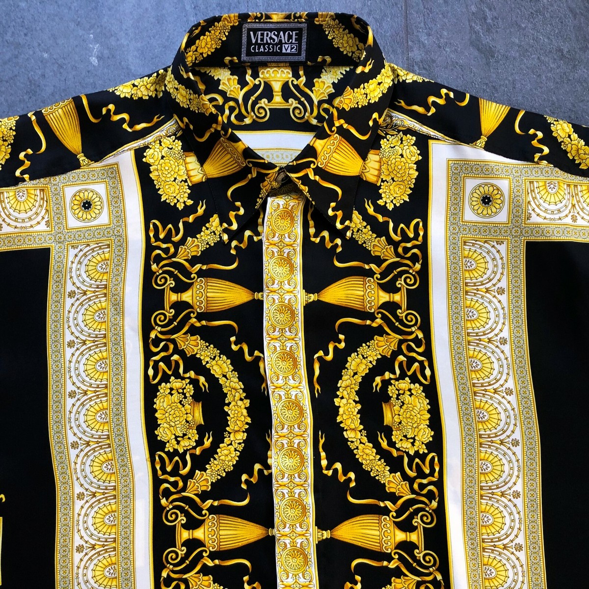 VERSACE CLASSIC V2 silk shirt Wild Signature with Eagle