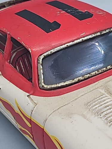 1950'S CRAGSTAN XK-E Jaguar #11 Speed Demon Tin Litho Friction Car 385 H.P. Runs - Picture 9 of 15