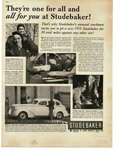 1938 Studebaker Commander Sedan employees Cliff Cline James Beard Vintage Ad