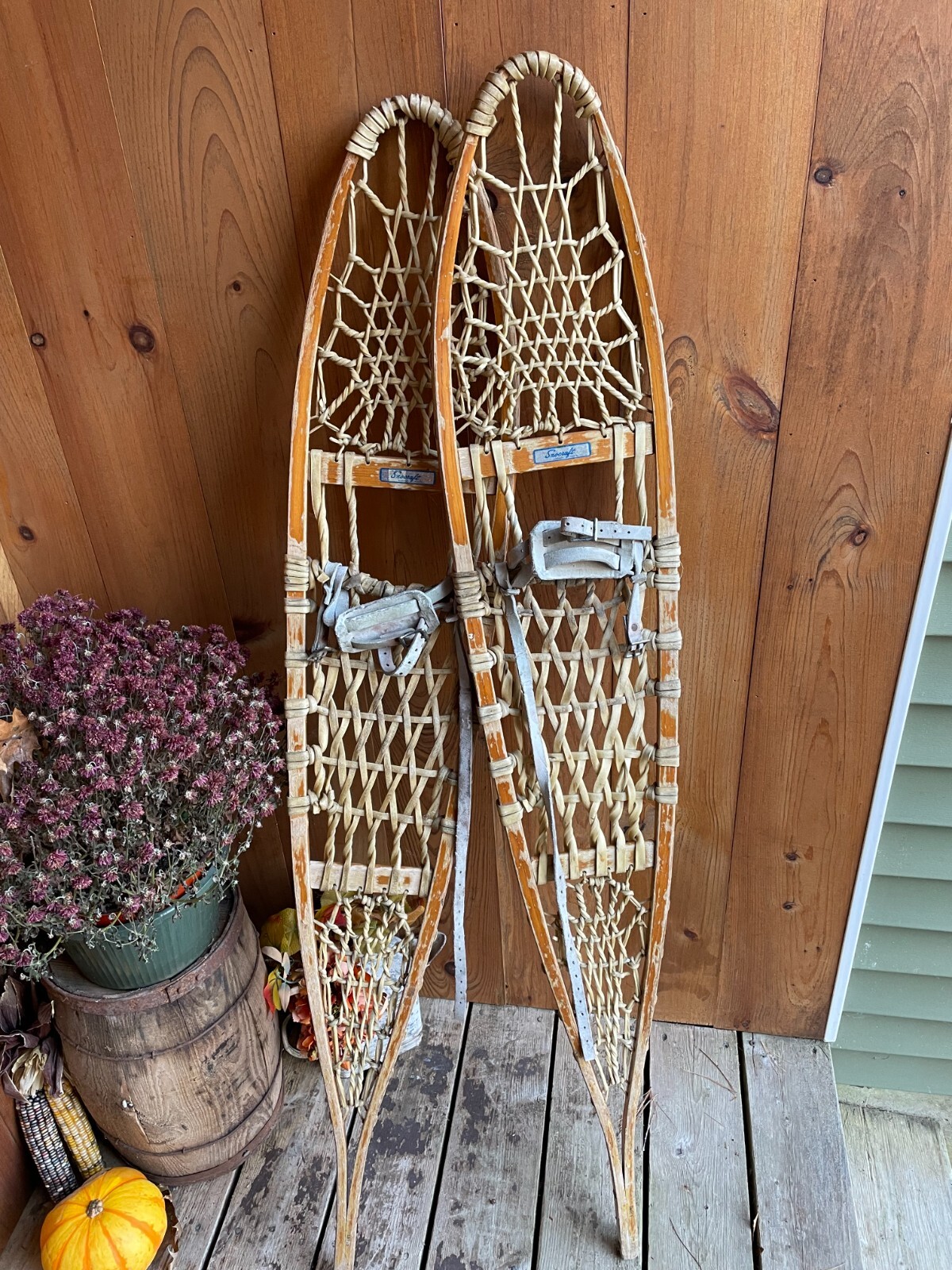 Antique Wooden Snocraft Snowshoes Norway, Maine eBay