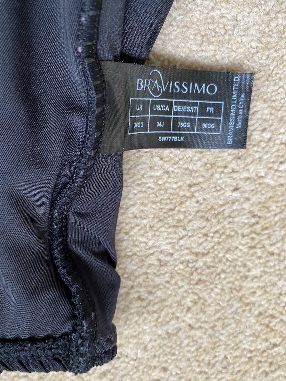 Bravissimo Black Swimming Costume 34GG eBay