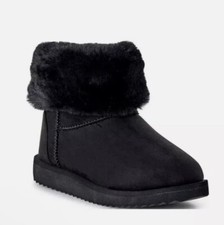 Wonder Nation Girl  s Warm Lining Boots Faux Fur Easy On / Off Boots SZ 11