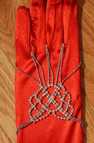 Pair Frederick's of Hollywood Sexy Rhinestone Glitz Gloves One Size NWOT - Picture 2 of 4
