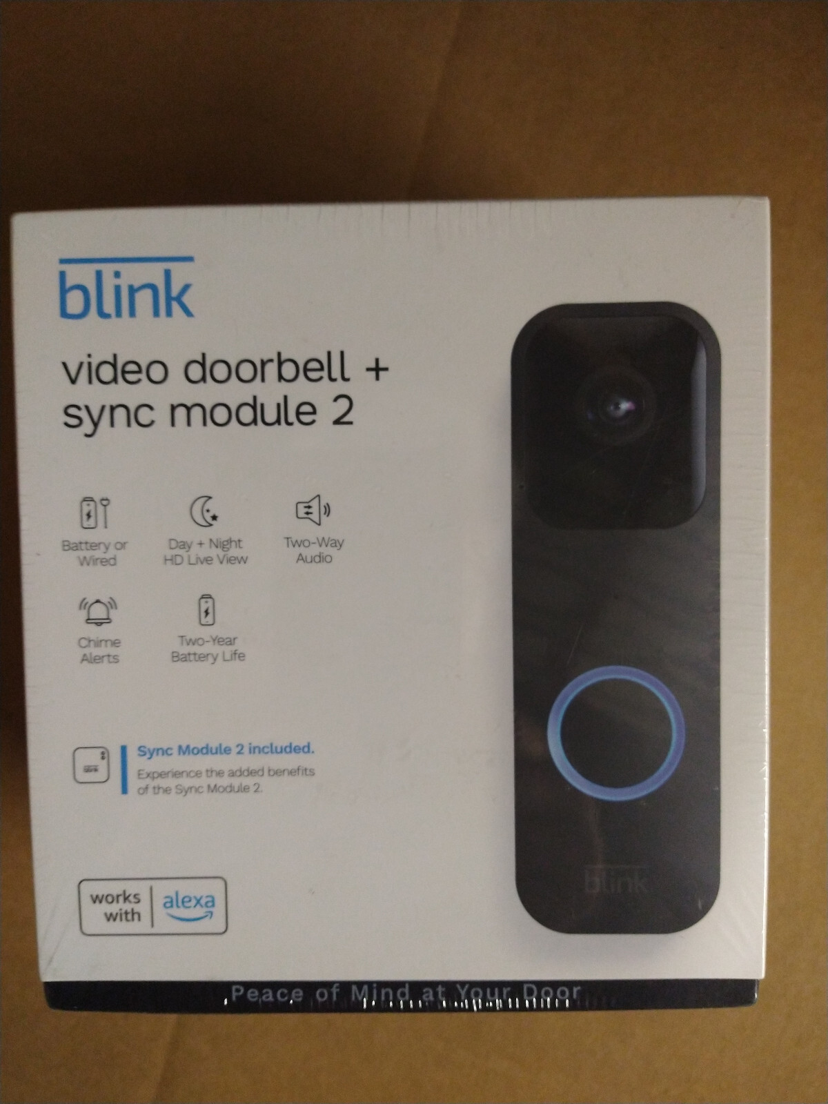 New Blink Video Doorbell + Sync Module 2 - System brand new upc 840080591186-image