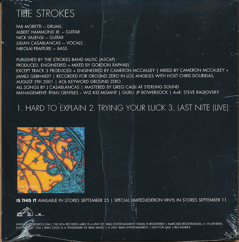 The Strokes - Hard to Explain + live track RARE promo CD EP '01