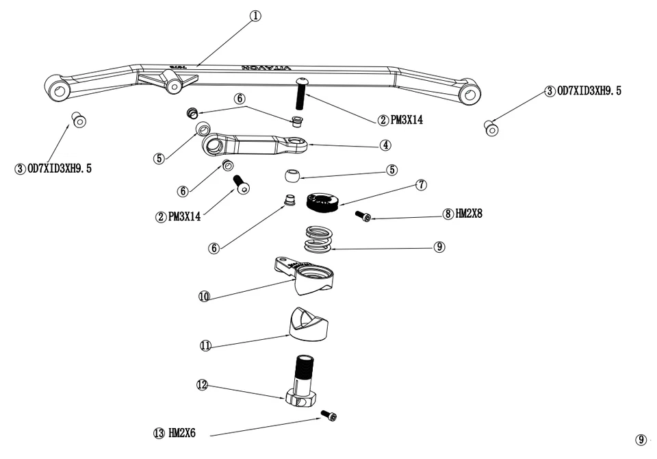 Vitavon LMT CNC Alu#7075 Steering link + 25T Saver for LOSI LMT 1.0 LMT 2.0 1/8 - Image 2 of 4