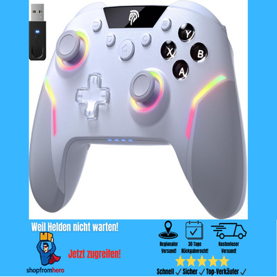 x20 wireless controller pc with rgb, bluetooth controller with 2 in 1 trigger...