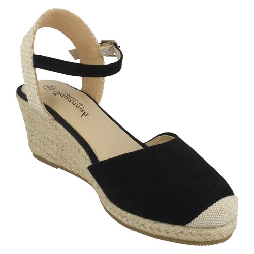 Sandales Espadrilles À Talon Wedge En Toile Pour Femmes Savannah 'F2274' - Imagen 7 de 14