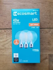 EcoSmart LED Light Bulb Soft White 40Watt Equivalent G25 Globe Dimmable (3-Pack)