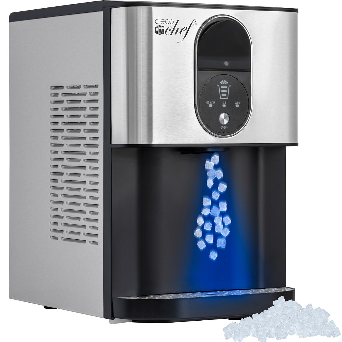 Deco Chef 46lb Self Dispensing Countertop Nugget Ice Maker, Small Nugget Ice Makers Countertop