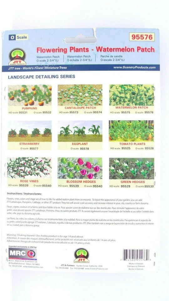 MRC JTT Scenery O Watermelon Patch 4/pk 2-3/4" Length Flowering Plants 95576 - Image 4 of 4