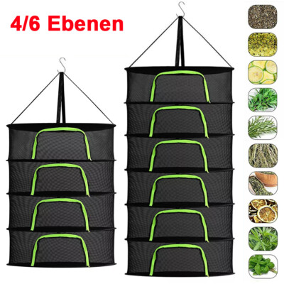 4/6 Ebenen Kräuter Trockennetz Kräutertrockner Grow Trocknungsnetz Netz Drynet