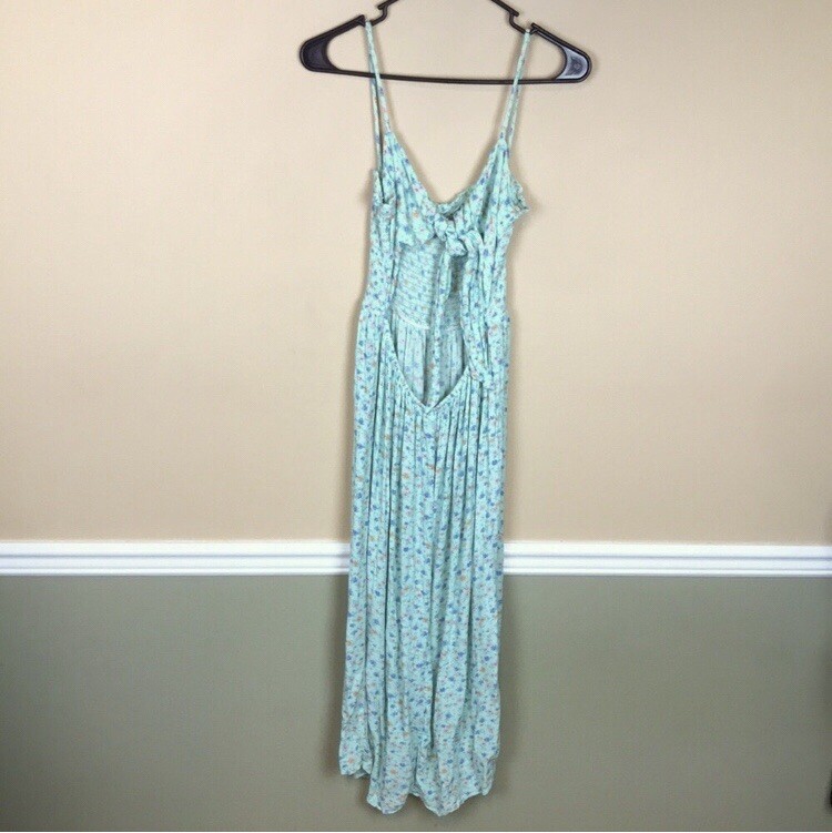 aeropostale blue floral dress NWT Women's Mint Green Tank Leg Slit Open Back Midi M Outfit ideas for every Front Neck Style_Keyhole Size:US 11.5 Fitted at the waist