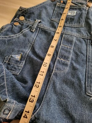 Vtg Golf Denim Overalls Shorts Baby Boy's Golf Club Size 24 M Snap