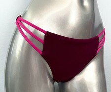 Victoria's Secret New Strappy Sides Boysenberry Gold Ring Hipster Bikini Bottom