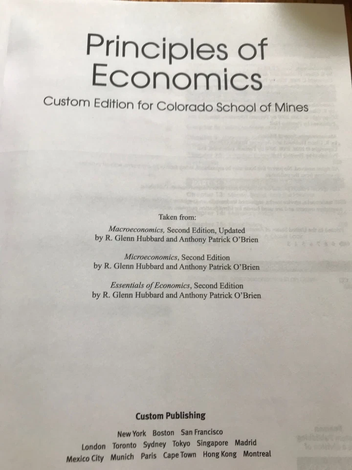 Principles of Economics, custom edition, created from Microeconomics 2nd Edition - Image 2 of 3