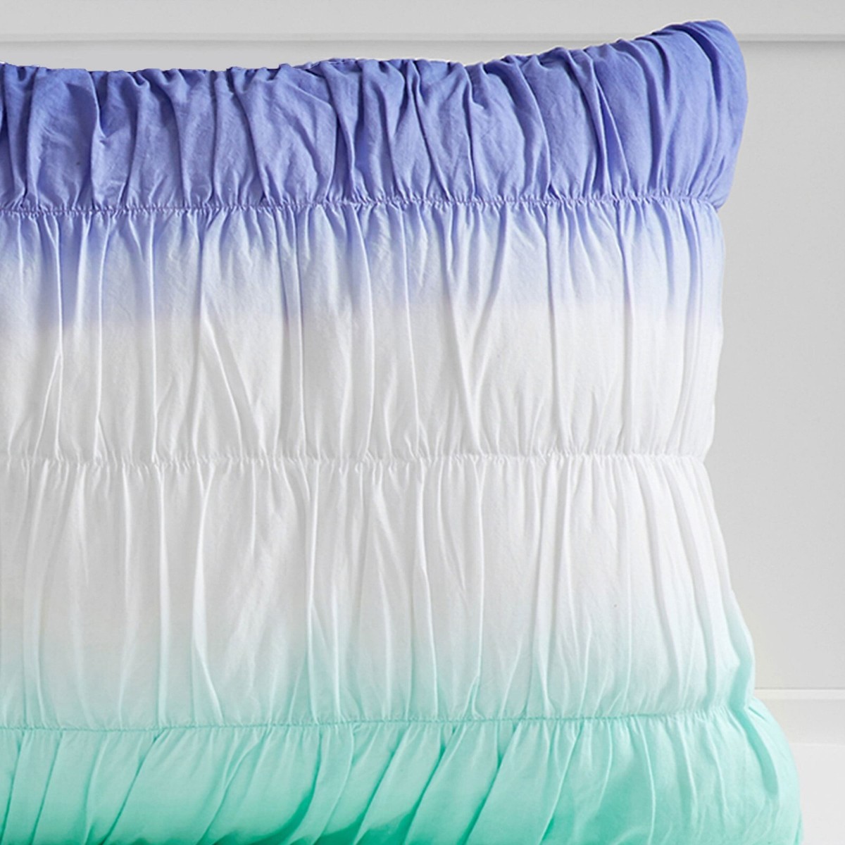 Pottery Barn Teen SURF DIP DYE RUCHED Pillow Sham Aqua Purple