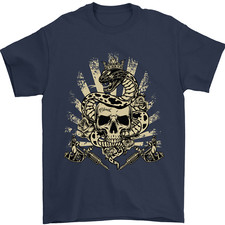 Tattoo Skull Snake Tattooist Biker Gothic Mens T-Shirt 100 Cotton