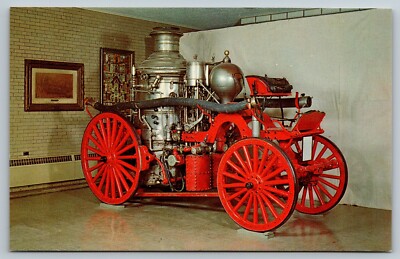 Fire Truck Engine - Fireman Postcard - Firemen's Home New York - Hudson