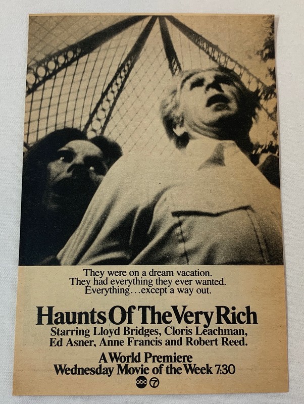 1972 horror tv movie ad page ~ HAUNTS OF THE VERY RICH