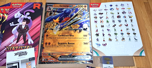 Pokemon Destined Rivals Ethan's Ho-Oh ex Lenticular sign 17X24 marketing kit NEW - Picture 3 of 3