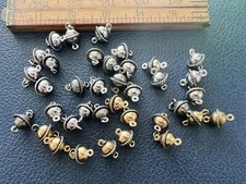 6.7 Oz Vintage Heavy Silver & Gold Connector Findings Jewelry Making Lot 37 Pcs