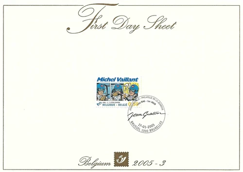 [FDS147] Belgium FDS 2005-3 Comics Michel Vaillant First Day Sheet SUPERB