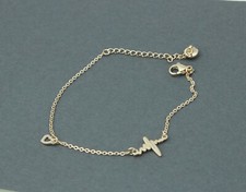 Women Titanium Stainless Steel Heart Beat Wave Love Chain Hand Bracelet 6.7-8.3"