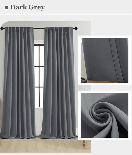 2X Blockout Curtains Blackout Window Curtains Draperies Pair Rod Pocket Bedroom - Picture 26 of 36