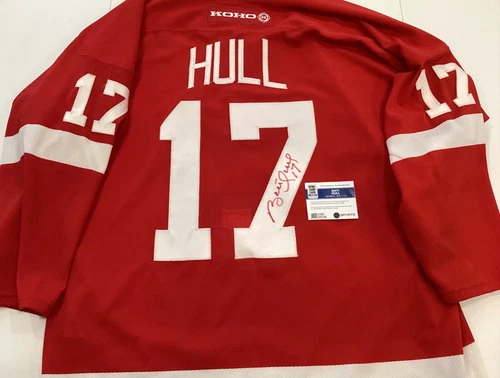 Signed Brett Hull KOHO Detroit Red Wings NHL Jersey